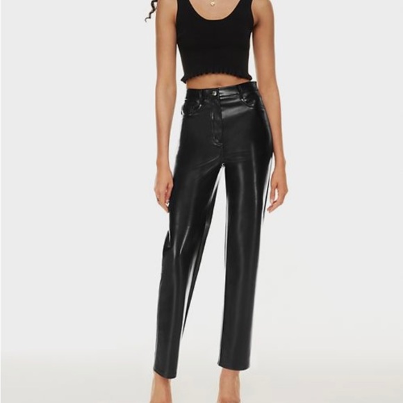 High waisted WILFRED pleather pants from Aritzia. Size 2 LIKE NEW - Picture 5 of 5